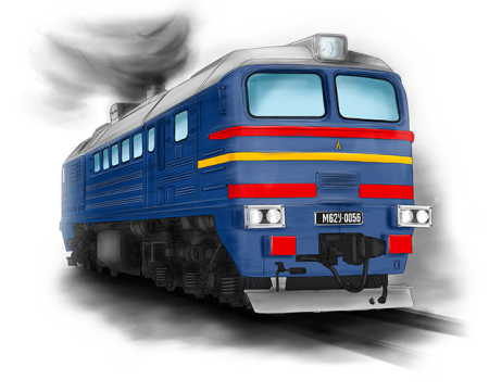 Электровоз на белом фоне