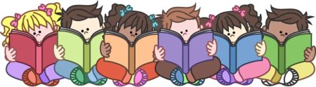 Дети с книжками на прозрачном фоне