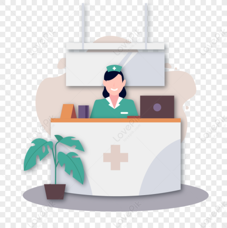 Медсестра на посту в больнице