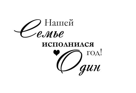 1 Год нашей семье