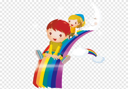 Дети на радуге клипарт