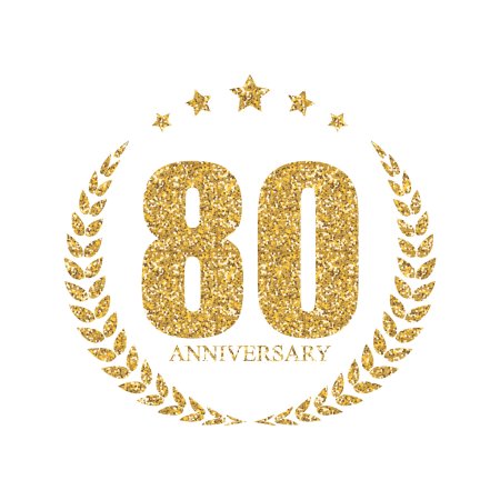 Цифры 80 лет на прозрачном фоне