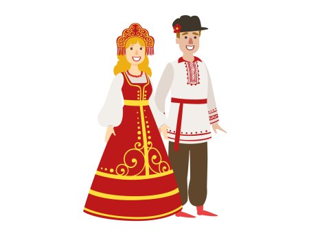 Русский национальный костюм вектор