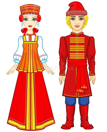 Русский национальный костюм вектор