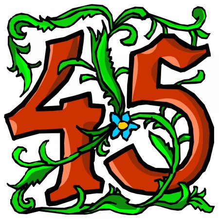 Цифры 45 для юбилея