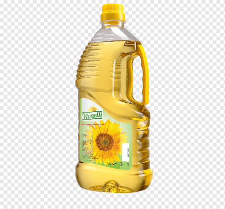 Подсолнечное масло на прозрачном фоне