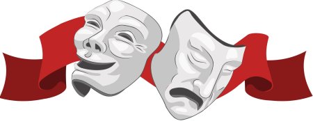 Театральные маски на прозрачном фоне