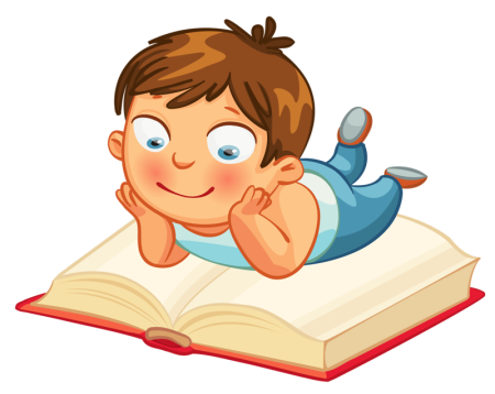 Мультяшный мальчик с книгой