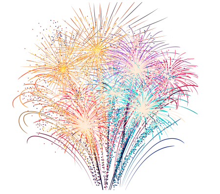 Салют на белом фоне