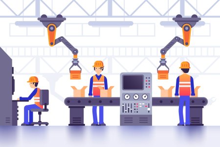 Работы на производстве иллюстрация