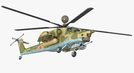 Ми-17 на белом фоне сбоку
