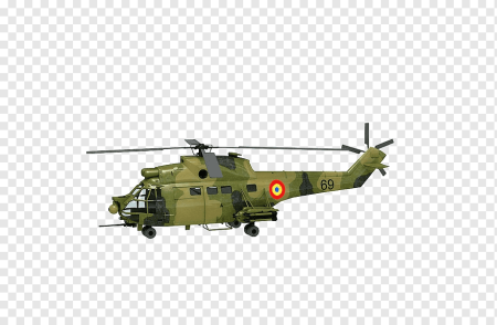 Военный вертолет сбоку
