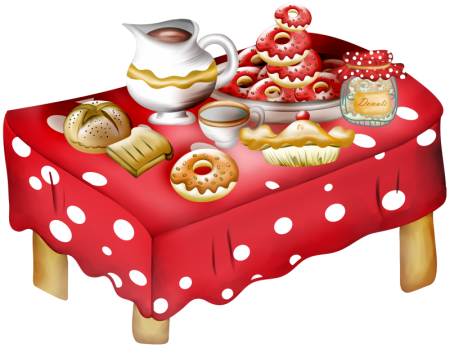 Накрытый стол на прозрачном фоне