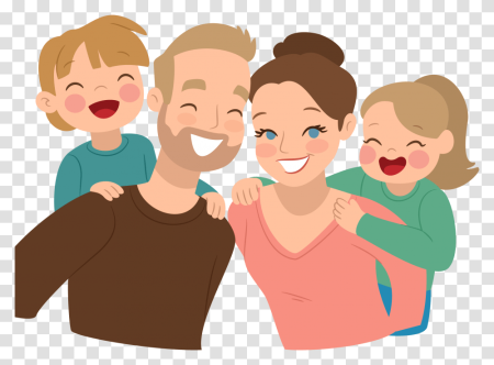Дети с родителями вектор