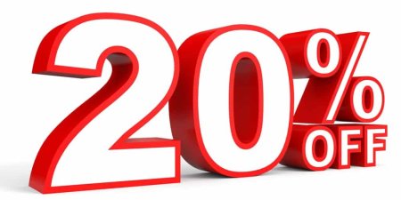 Скидка 20 на белом фоне