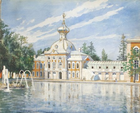 Фонтан в Петергофе нарисова