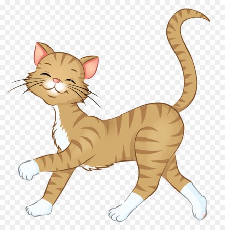Кошка для детей на прозрачном фоне