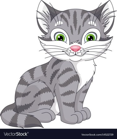 Серая кошка мультяшная