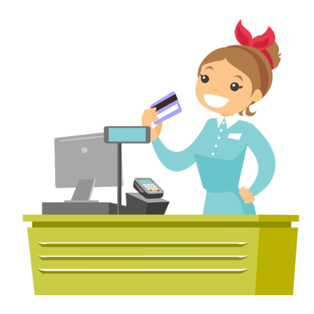 Продавец и покупатель на прозрачном фоне