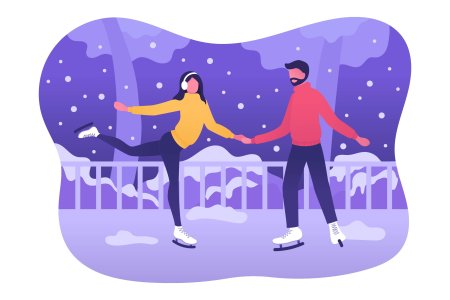Люди на коньках вектор