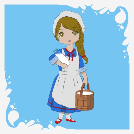 Нарисовать девочку с ведром