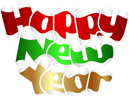 Надпись Happy New year на прозрачном фоне