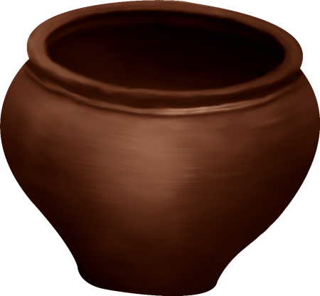 Глиняный горшок на прозрачном фоне