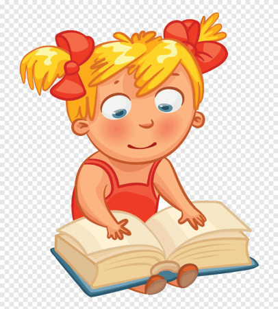 Девочка с книжкой на прозрачном фоне