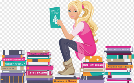 Чтение книги на прозрачном фоне