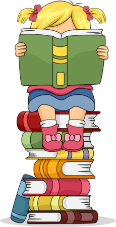 Мультяшные дети с книгами