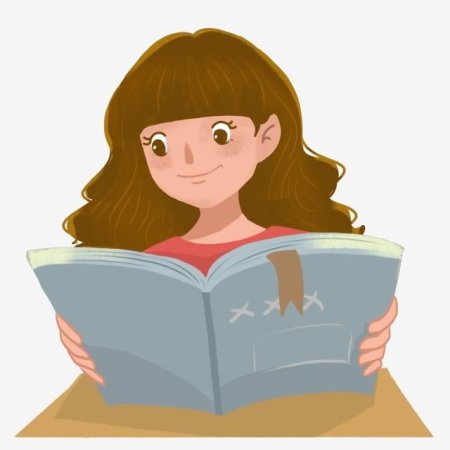 Девочка с книжкой мультяшная