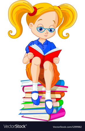 Девочка с книжкой мультяшная