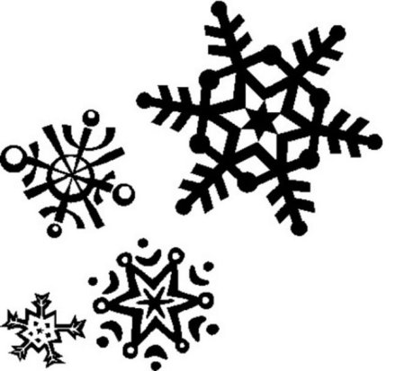 Снежинка клипарт на прозрачном фоне черно белые