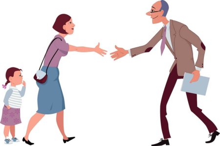 Вектор учитель и родители