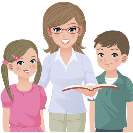 Учитель и ученик на прозрачном фоне
