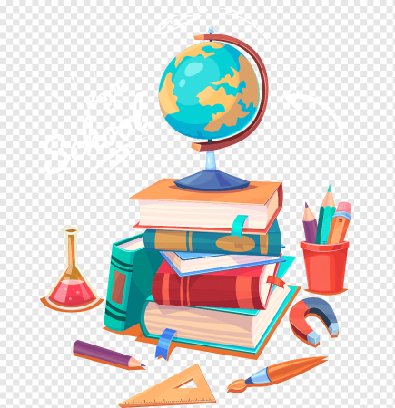Глобус с книгами на прозрачном фоне