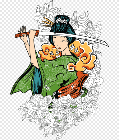 Geisha на прозрачном фоне