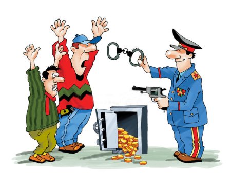 Задержание преступника карикатура