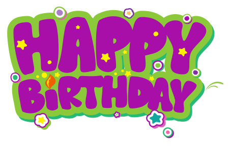 Надпись Happy Birthday на прозрачном фоне