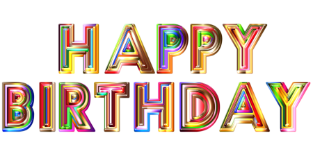 Happy Birthday золотом