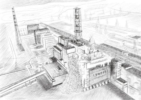 Атомная электростанция раскраска Чернобыль