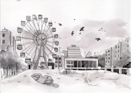 Чернобыль зона отчуждения рисунки карандашом