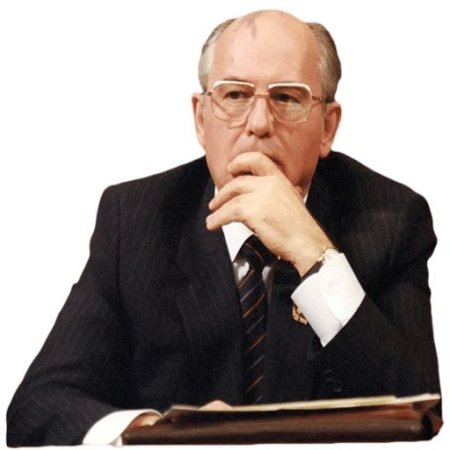 Михаил Горбачев на белом фоне