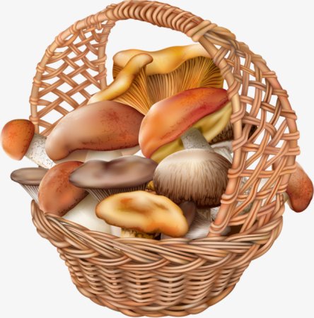 Корзина с грибами для детей