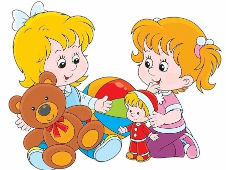 Дети с игрушками вектор