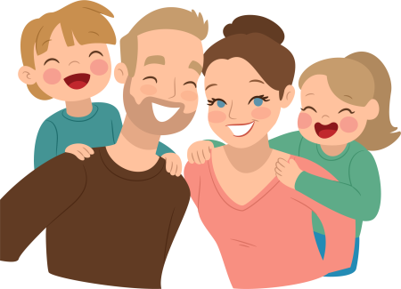 Родители и дети вектор