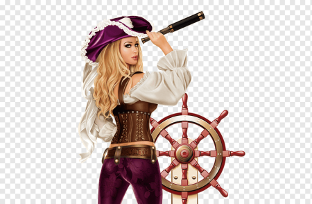 Пиратка на прозрачном фоне