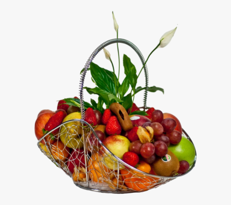 Корзинка с овощами и фруктами прозрачная
