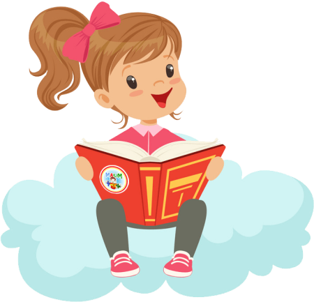 Девочка с книжкой на прозрачном фоне