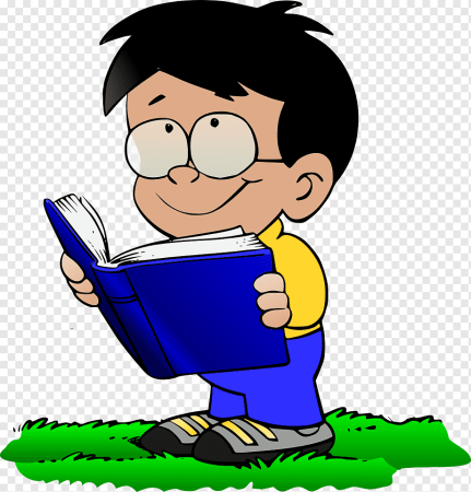 Мультяшный мальчик с книгой